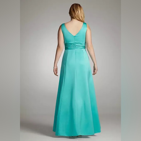 David’s Bridal Elegant Satin and Chiffon Ball Gown - Picture 2 of 8